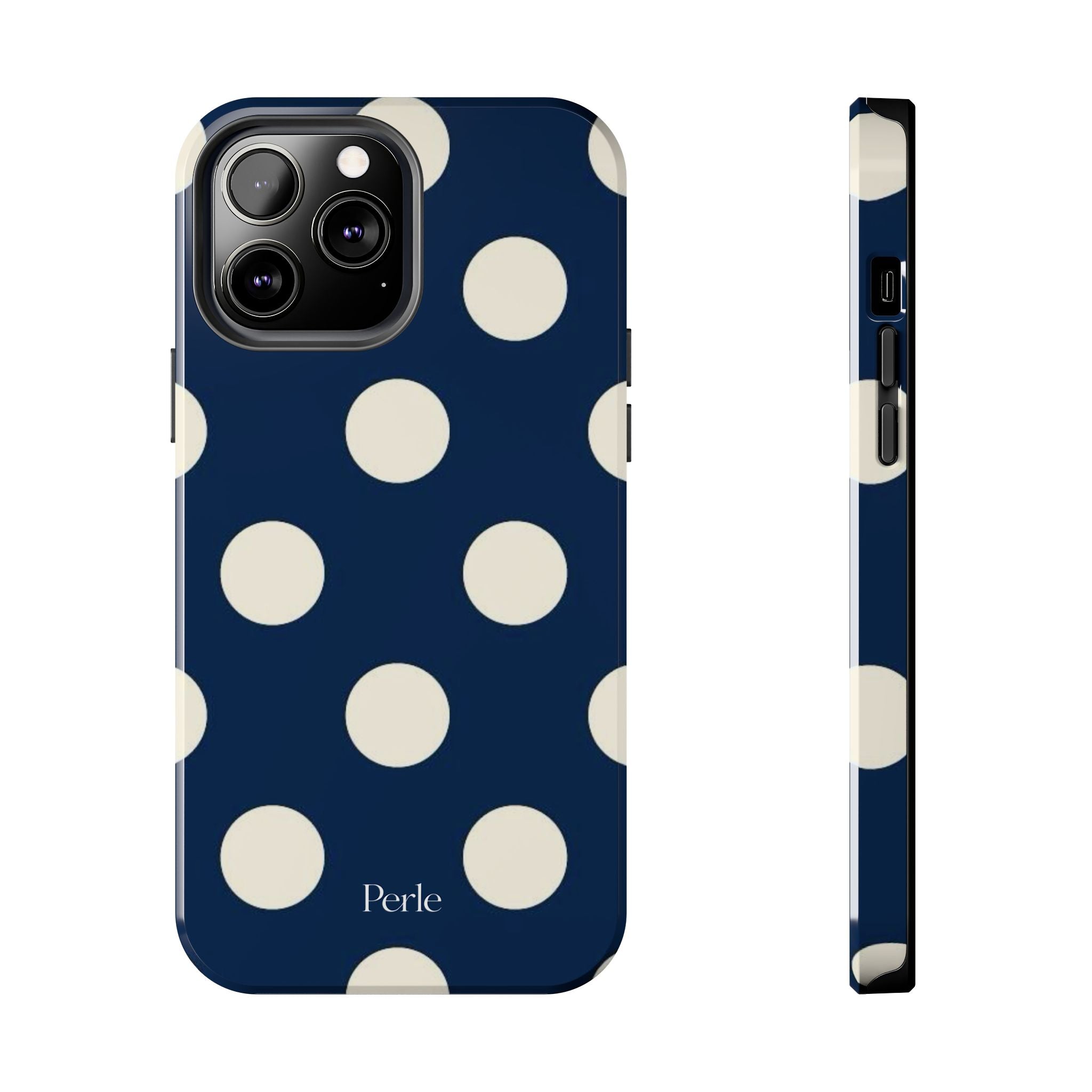 Navy Polka Dot Phone Case