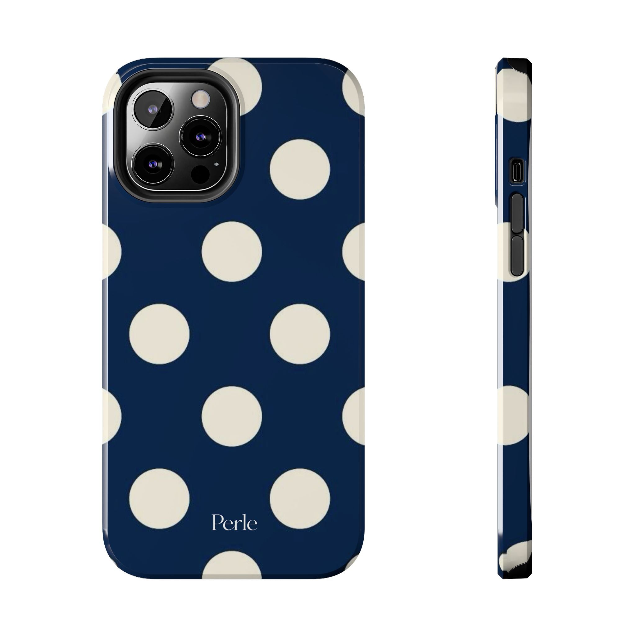 Navy Polka Dot Phone Case