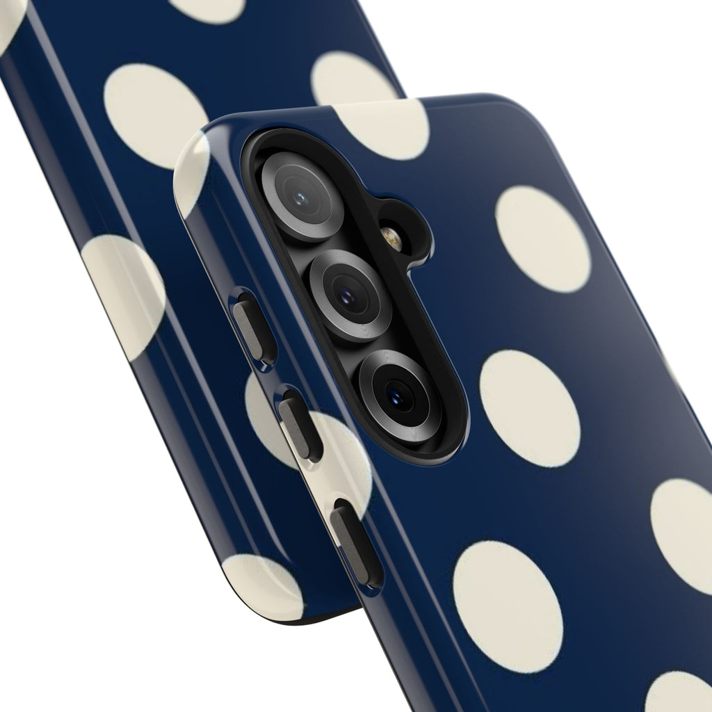 Navy Polka Dot Phone Case