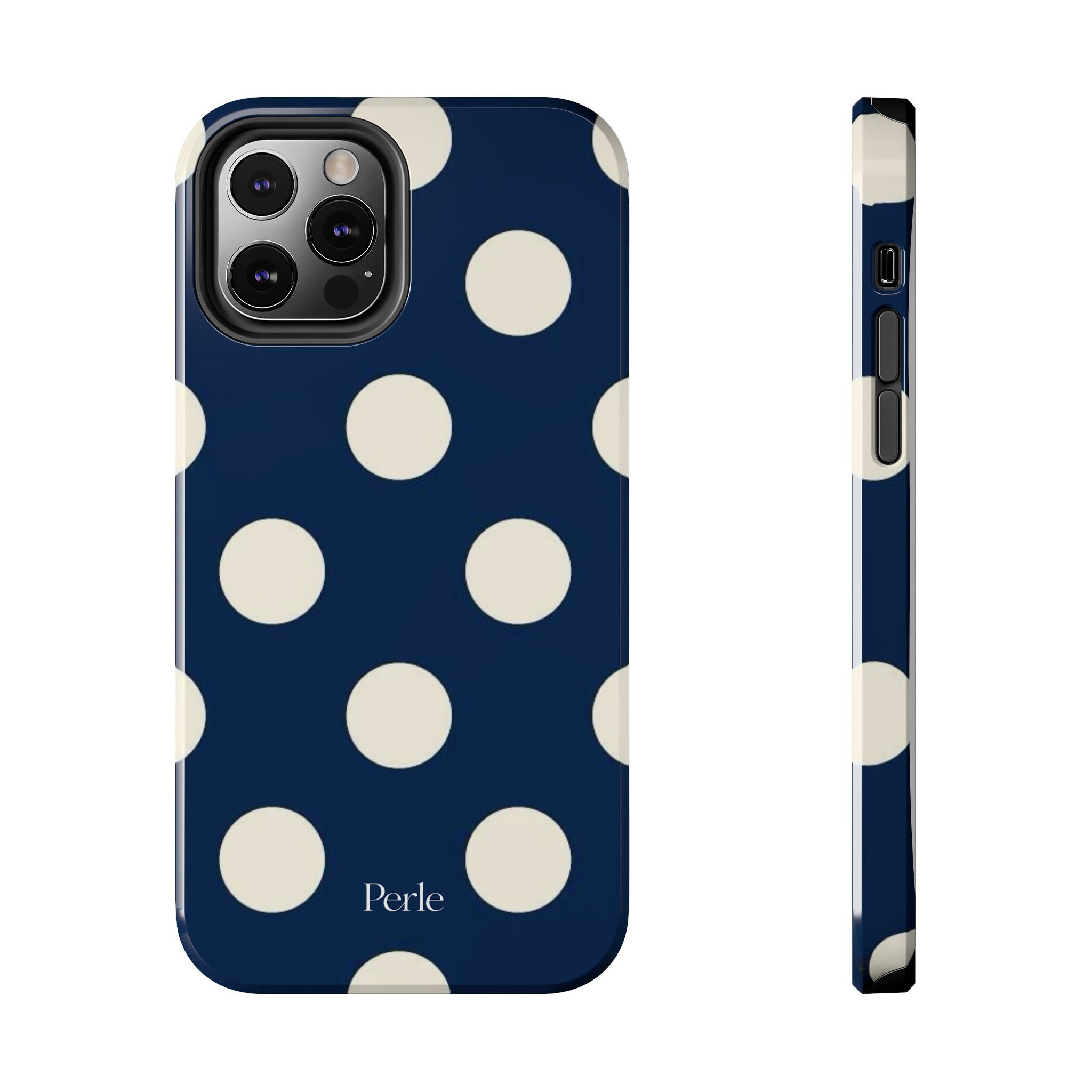 Navy Polka Dot Phone Case