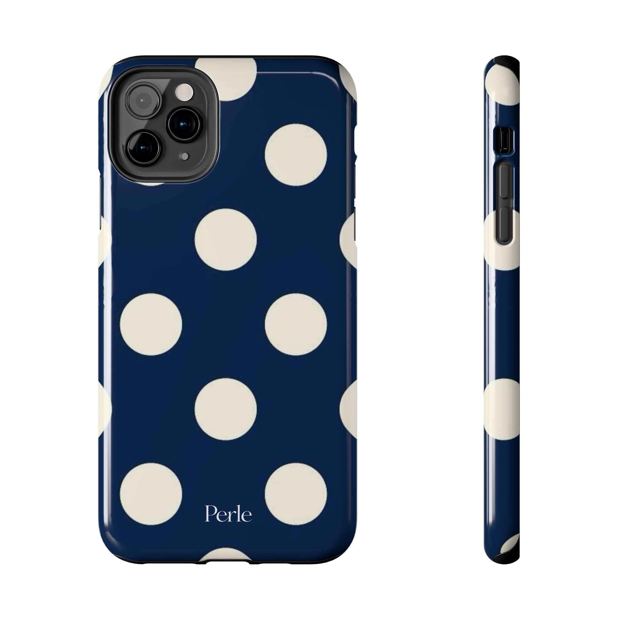Navy Polka Dot Phone Case