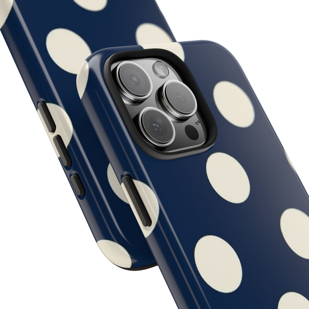 Navy Polka Dot Phone Case