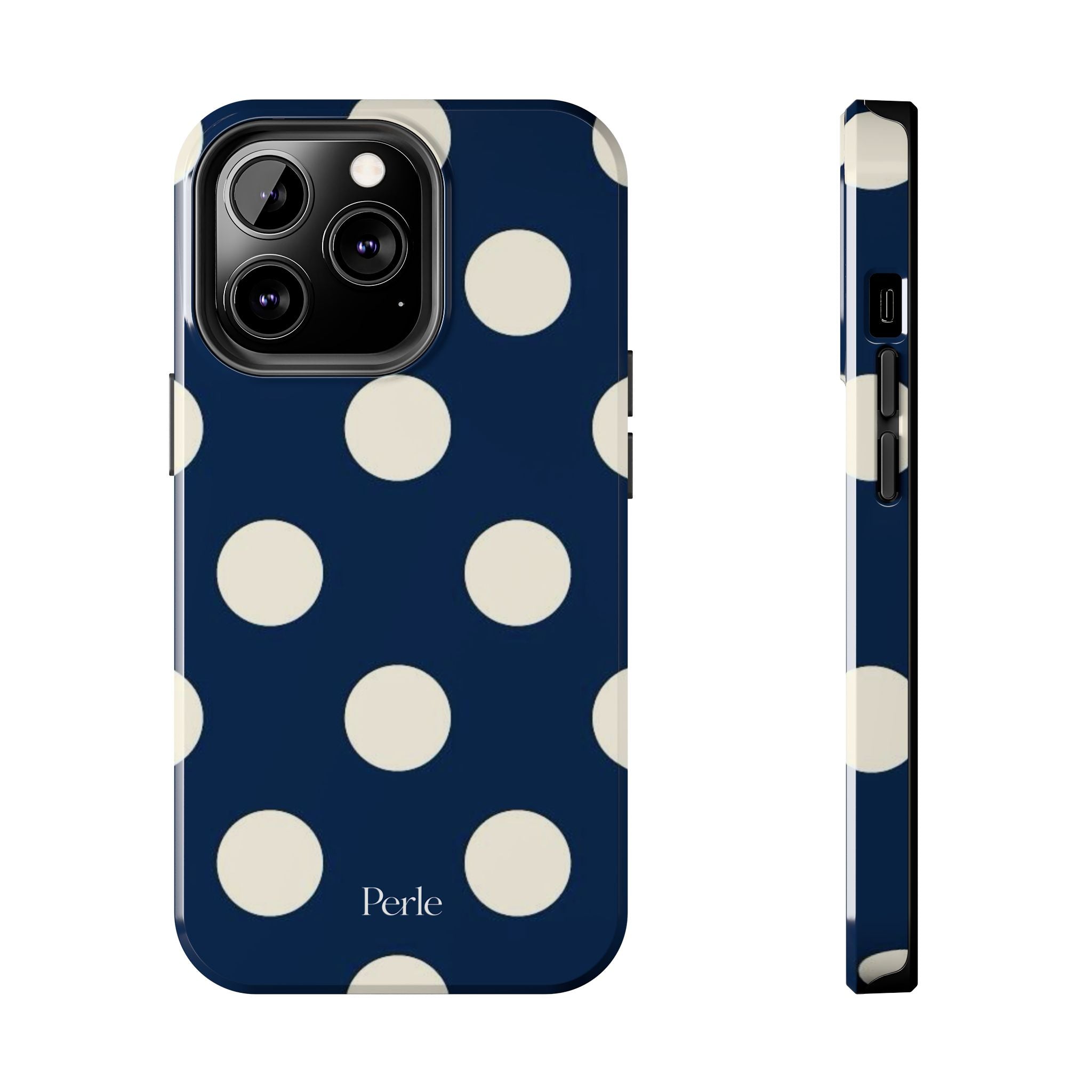 Navy Polka Dot Phone Case