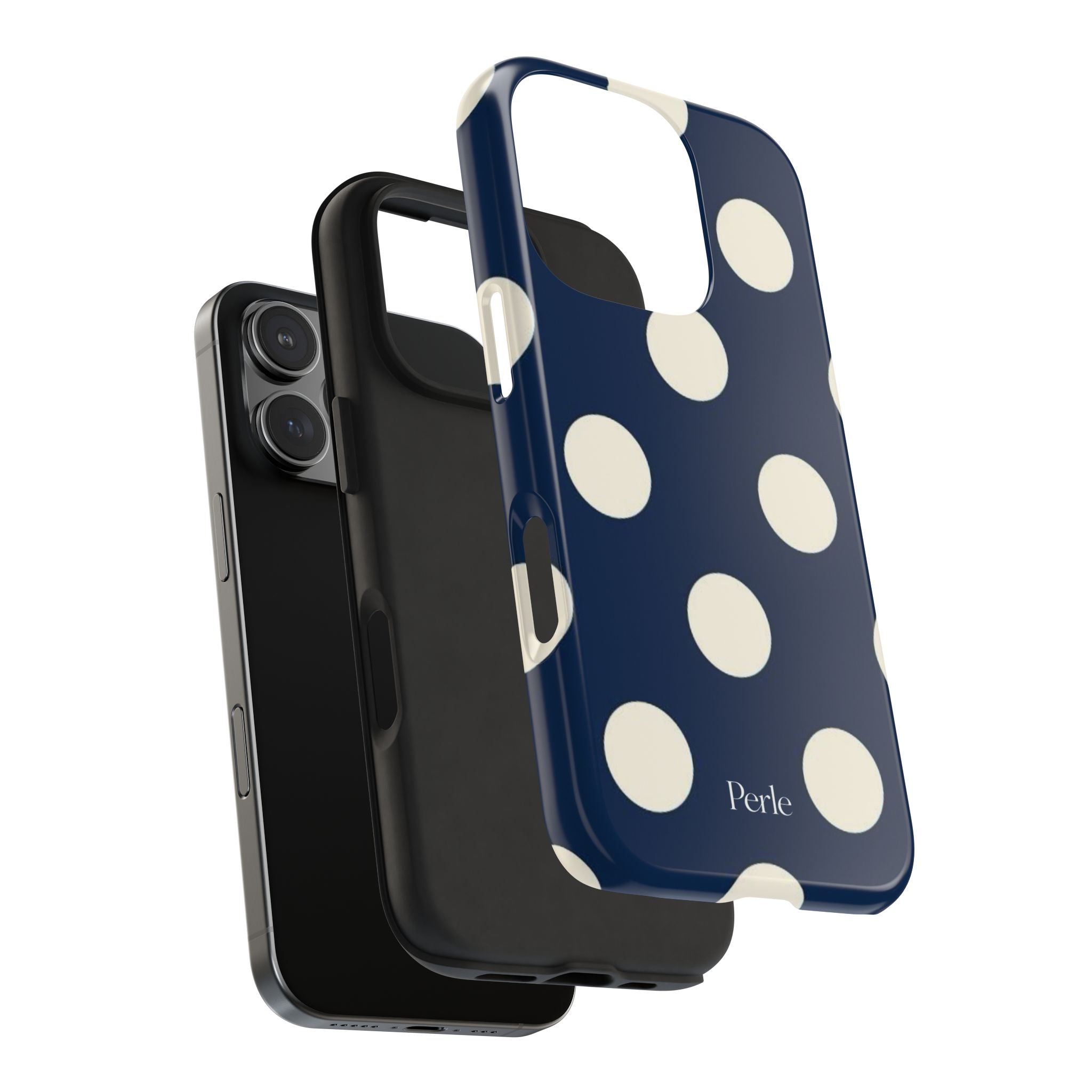 Navy Polka Dot Phone Case