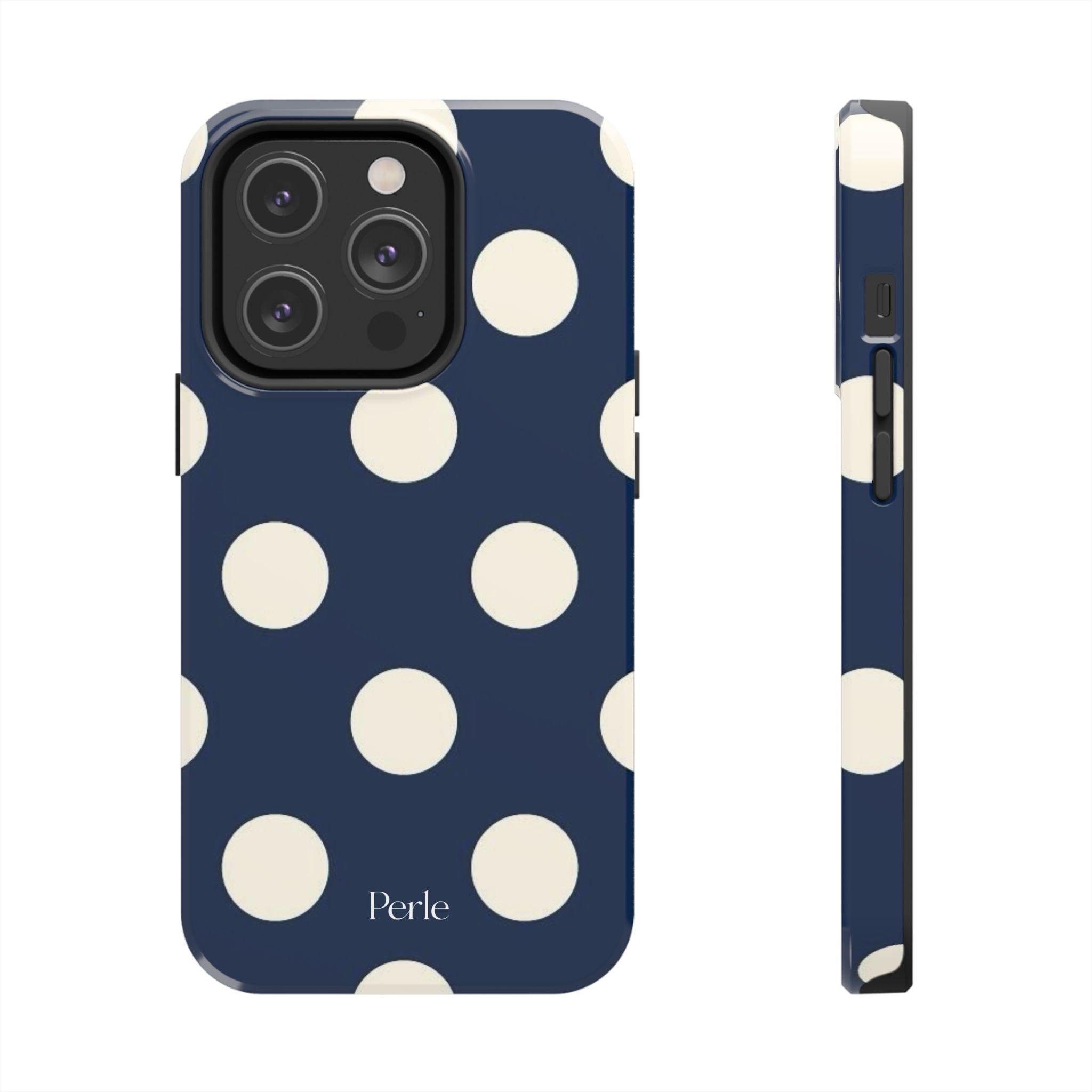Navy Polka Dot Phone Case