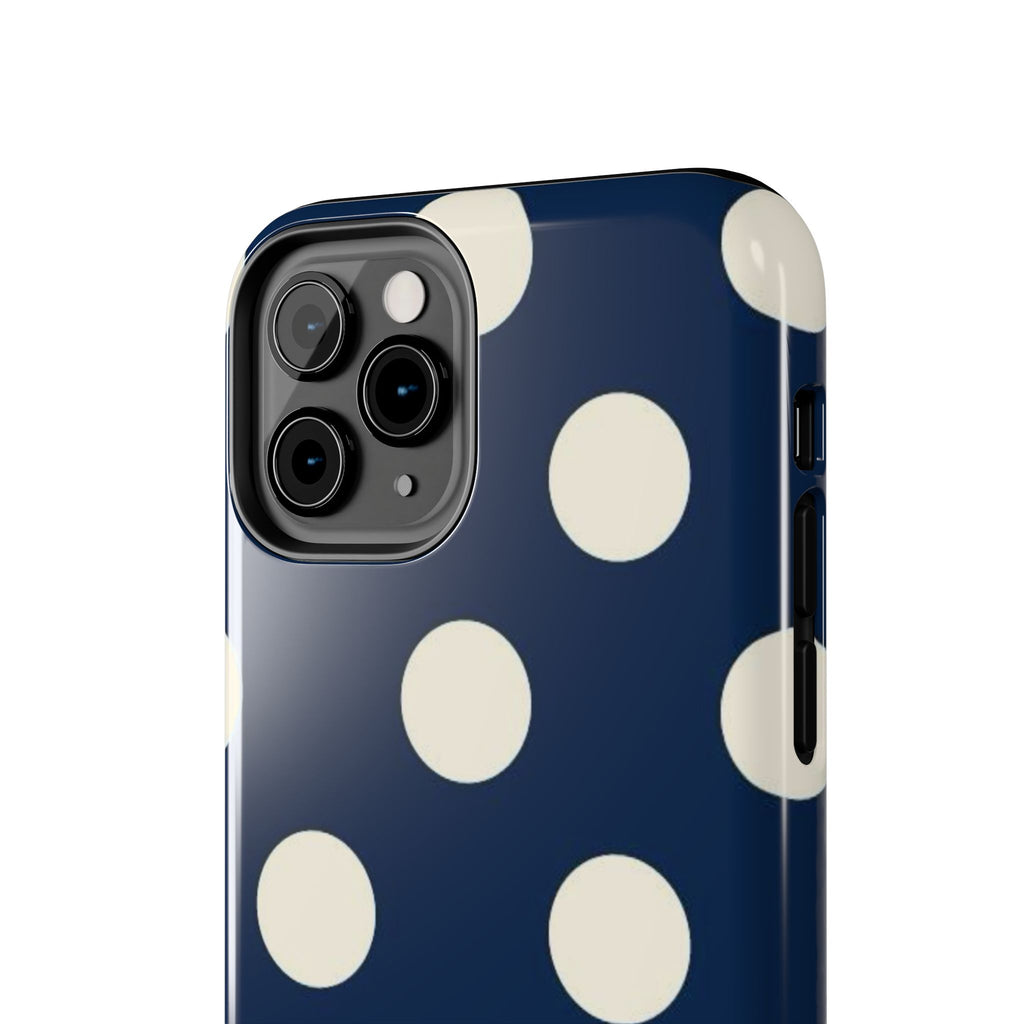 Navy Polka Dot Phone Case