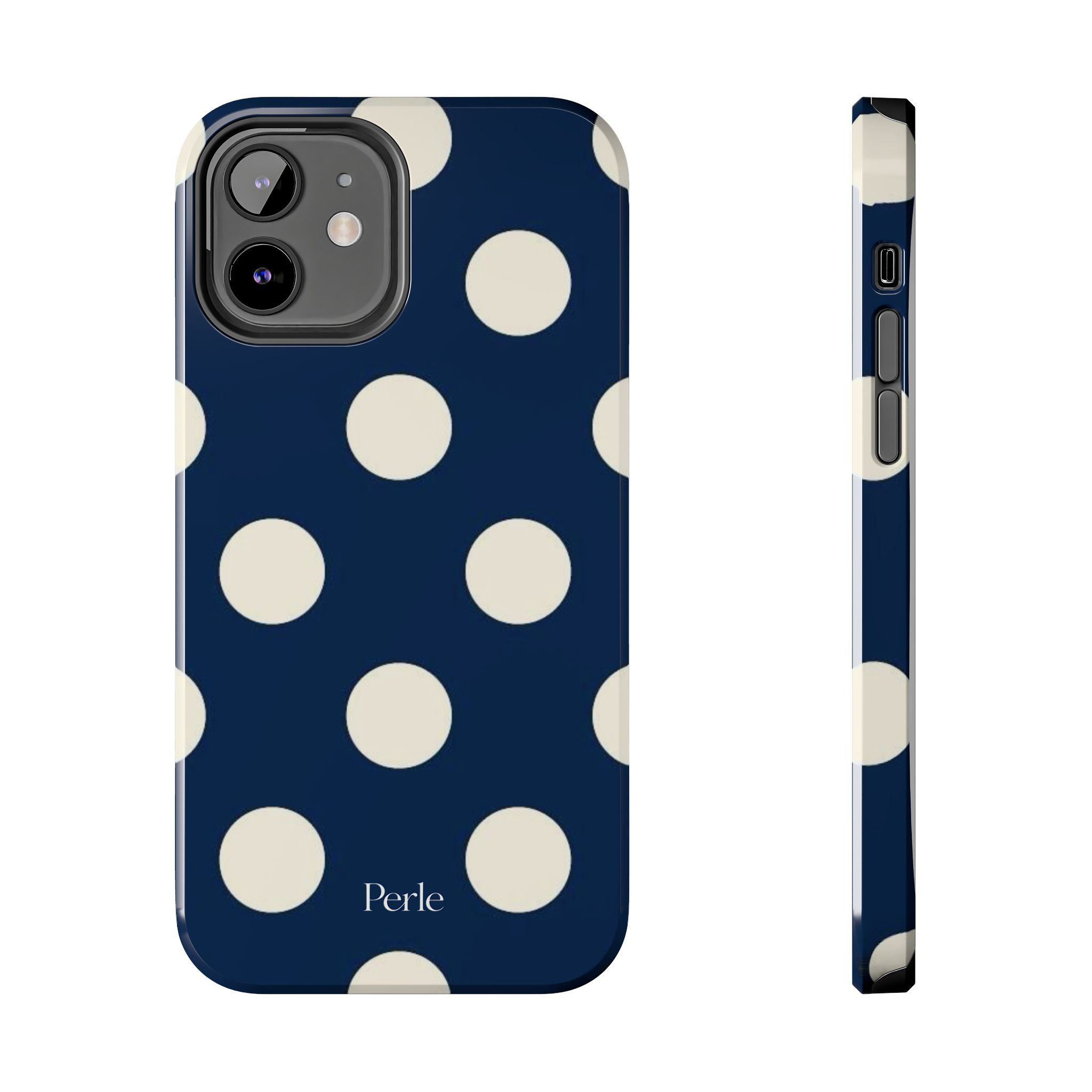 Navy Polka Dot Phone Case