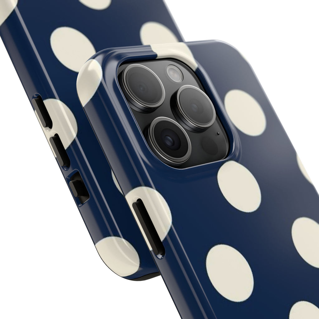 Navy Polka Dot Phone Case