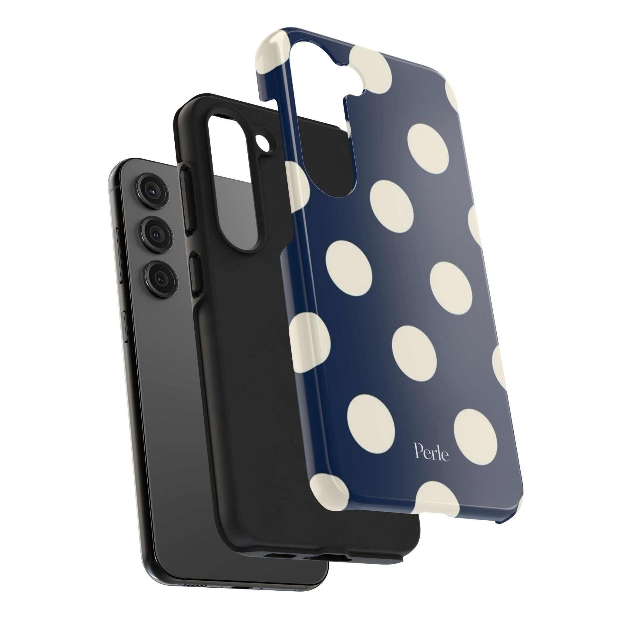 Navy Polka Dot Phone Case