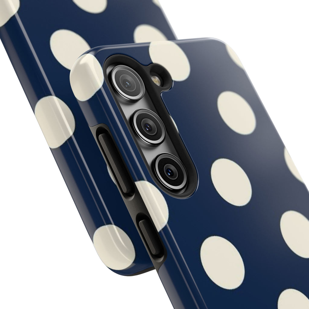Navy Polka Dot Phone Case