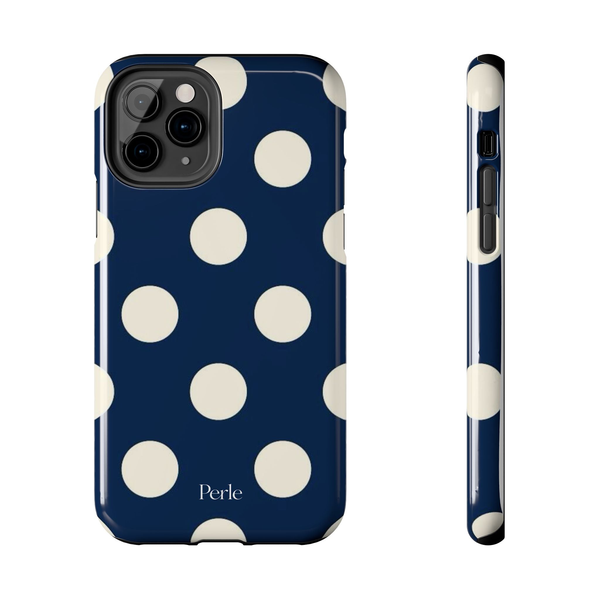 Navy Polka Dot Phone Case