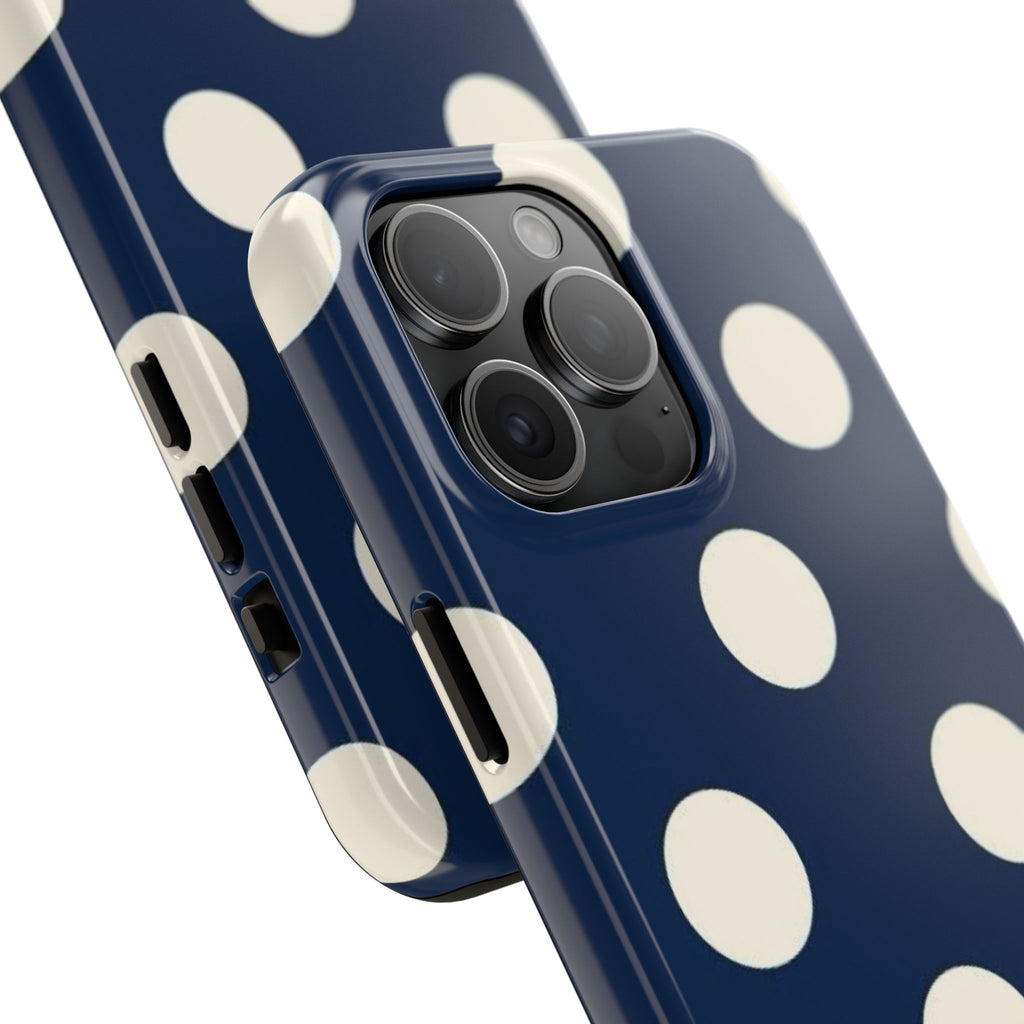 Navy Polka Dot Phone Case